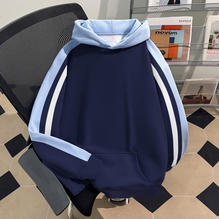 Thin Version-Three-Color Patchwork Hoodie (without drawstrings)