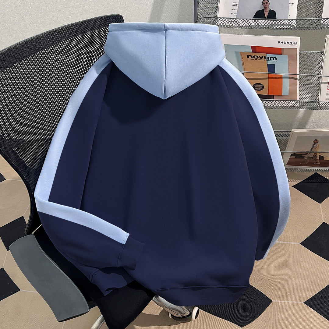 Thin Version-Three-Color Patchwork Hoodie (without drawstrings)