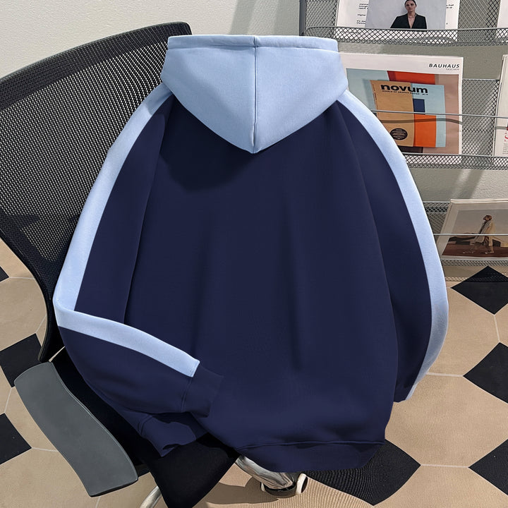 Thin Version-Three-Color Patchwork Hoodie (without drawstrings)