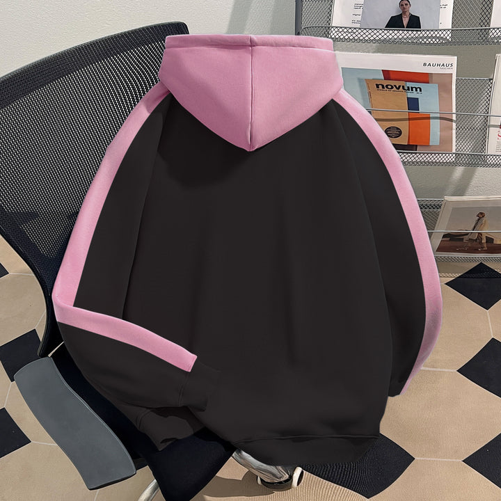 Thin Version-Three-Color Patchwork Hoodie (without drawstrings)