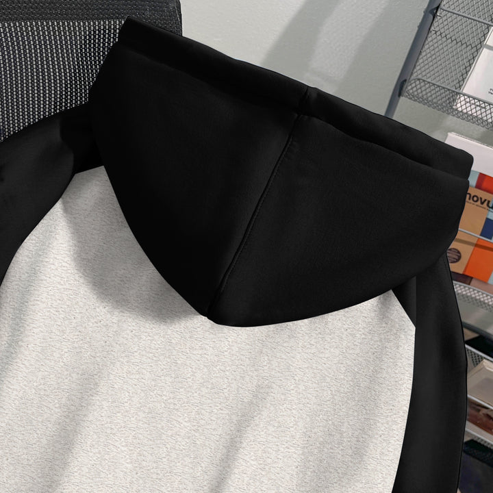 Thin Version-Two-Tone Raglan Sleeve Patchwork Hoodie (without drawstrings)