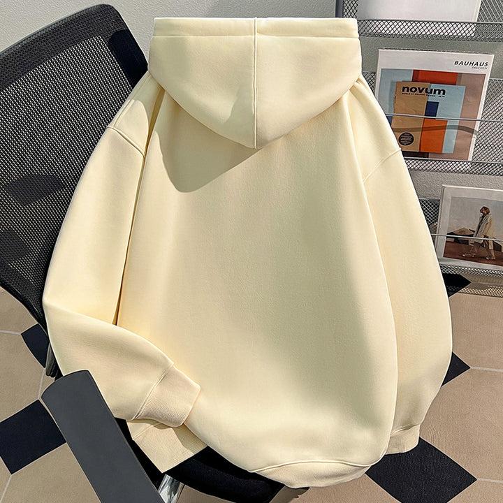 Plush Version-Solid-Colored Hoodie (without Pockets and Drawstrings)